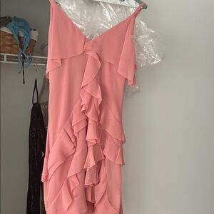 Alice + Olivia Pink Ruffle Midi Dress